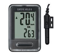 CatEye Wired Bike Computer - Velo 9 Cycling Computer | Auto Start/Stop & Calorie Counter | Smart Cycle Odometer | Speed & Distance Tracking | Suitabl