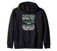 Catfish Are Proof That God Loves Us Catfish Zip Hoodie