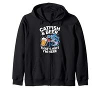 Catfish & Beer Fishermen's Adventure Relaxed Weekend Fun Zip Hoodie