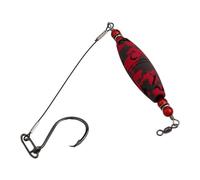Catfish Bobbers Float Rig with Rattling EVA Foam and Sturdy Leader Wire in a 4 Pack (red and black)