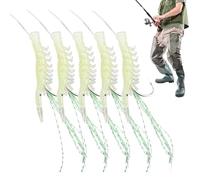 Catfish Fishing Hooks, Pack of 5 Saltwater Fishing Hooks with Photoluminous, Natural Looking Bait for Perch, Catfish, Freshwater or Saltwater Fishing