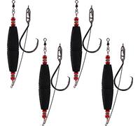 Catfish Float Rigs Fishing Bobbers Popping Cork Tackle Catfishing Equipment Combo for Bank River Lake EVA Peg Artificial High Buoyancy Body Circle Hooks Weight (Pack of 4, 3")