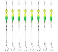 Catfish Rig for Bank Fishing,4/8 Packs Catfishing Tackle Floats with Rattler Santee Copper Rig Saltwater Circle Hooks Equipment (Yellow & Green - 8 Packs, Hook Size 6/0)