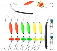 Catfish Rigs Set - 6 Pre-Tied Rigs with 2 Sinker Sliders & 1oz Dragging Weights, Float Rigs Tackle, Santee Rig, Circle Hooks- Complete & Ready-to-Use Kit (Hook Size 6/0-Weight 1 oz)