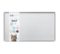 CatGuru Cat Food Mat, Small & Large Pet Feedingd Mat, 100% Waterproof Cat Mats for Food and Water, Silicone Mats for Pet Bowls, Non-Slip Placemat for Water Bowl or Fountain (Large, Silver)