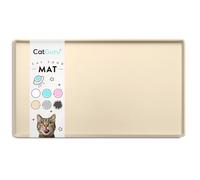 CatGuru Cat Food Mat, Small & Large Pet Feedingd Mat, 100% Waterproof Cat Mats for Food and Water, Silicone Mats for Pet Bowls, Non-Slip Placemat for Water Bowl or Fountain (Small, Sand)