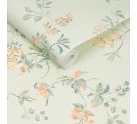 Cath Kidston Birds And Roses Sage Wallpaper