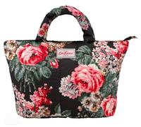 Cath Kidston Black Quilted Padded Bloomsbury Bouquet Tote Bag Handbag and Matching Purse