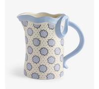Cath Kidston Blue Bow Ceramic Jug Vase 30cm in White Cath Kidston White