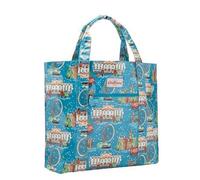 Cath Kidston Blue Oilcloth Christmas in London Large Open Carryall Bag