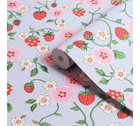 Cath Kidston Blue & Pink Strawberry Summer Smooth Wallpaper