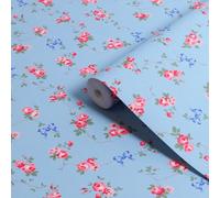 Cath Kidston Blue Rose & Bows Smooth Wallpaper