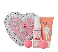 Cath Kidston Body Spray and Wonder Balm x2 30ml, Bath Fizzers x2 10g, In Heart Shaped Tin, Shea Butter, Scented with Essential Oils, Travel Size, Vegan and Cruelty Free, Beauty Gift For Her