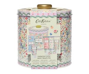Cath Kidston Body Treats Tin Gift Set - Harmony Ditsy | Vegan Skincare Set with Body Wash, Lotion, Hand Cream, Scrub, Bath Salts & Lip Balm | Beauty Gift for Women | Christmas, Birthday & Travel