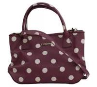 Cath Kidston Burgundy Purple Button Spot Embossed Mini Tote Bag Handbag