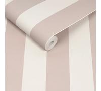 Cath Kidston Canopy Stripe Rose Pink And Cream Wallpaper