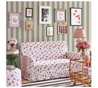 Graham & Brown Cath Kidston Canopy Stripe Green & Pink Wallpaper | Paste The Wall Application | Multi Floral | Eco-Friendly