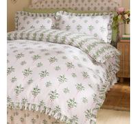Cath Kidston Cath Crest Floral Reversible Cotton King Duvet Cover Set With Pillowcases Green