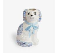 Cath Kidston Hand-Painted Ceramic Dog Vase 21cm - Blue in White Cath Kidston White