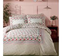 Cath Kidston Cherry Picked 100% Cotton Duvet Cover Set - Pink/Cream (King Size (230cm x 220cm))