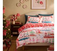 Cath Kidston 'Christmas Nutcracker Scene' Reversible Duvet Cover Set in Red | Size: Double Cath Kidston Red Double