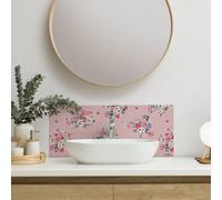 Cath Kidston Clifton Rose Glass Splashback - Pink (600X250mm)