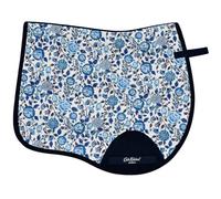 Cath Kidston Cob GP Saddle Pad, Breathable Quilted 100D Fabric, Moisture Wicking Lining, Shock Absorbing Padding with Reinforced Billet & Girth Straps | Strawberry Garden