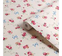 Cath Kidston Cream Rose & Bows Patterned Smooth Wallpaper