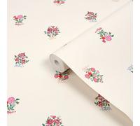 Cath Kidston Cream & Rose Kingdom Posey Patterned Smooth Wallpaper
