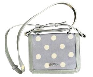 Cath Kidston Embossed Coating Grey Button Spot Crossbody Bag Handbag