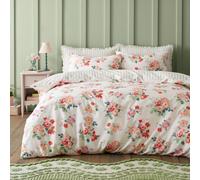Cath Kidston Floral Bunches Reversible Cotton Single Duvet Cover Set With Pillowcase Green