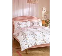 Cath Kidston Flutter Floral Reversible Cotton Duvet Cover Set Single Pink
