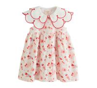 Cath Kidston Girls Collared Casual Dress - Red - 5-6 Years - Red - 100% Cotton