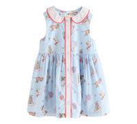 Cath Kidston Girls Dog Print Cotton Collared Dress - Blue - 6-7 Years - Blue - 100% Cotton