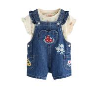 Cath Kidston Girl's Floral Dungarees Set in Blue | Size: 6-7 Years Cath Kidston Blue 6-7 Years