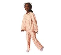Cath Kidston Girl's Flower & Heart Woven Button Through Pyjama Set in Pink | Size: 4-5 Years Cath Kidston Pink 4-5 Years