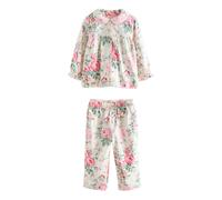 Cath Kidston Girls Roses Button Through Pyjama Set - Ecru/White - 9-12 Months - Ecru/White - 100% Cotton
