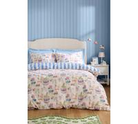 Cath Kidston Hackney Dogs Reversible Super King Duvet Cover Set With Pillowcases Blue