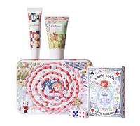 Cath Kidston Hand Cream 30ml, Lip Balm 10ml, Playing Cards, 2 Dice In A Reusable Tin, Mandarin and Peony Scent, Eggnog, Travel Size, Vegan and Cruelty Free, Beauty Gift, Christmas Stocking Filler