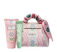 Cath Kidston Hand Cream 50ml, Lip Balm 10ml and Mini Handbag, Moisturiser, Shea Butter, Vitamin E, Bag For Beauty Essentials, Vegan and Cruelty Friendly, Gift For Her, Self-Care