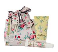 Cath Kidston Hand Cream 50ml, Lip Balm 10ml and Mini Handbag, Enriched with Shea Butter, Travel Size and Vegan Friendly, Beauty Gift For Her, Wild Flowers Wild Women Collection