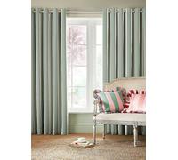 Cath Kidston Handpainted Stripe Pair of Blackout Lined Eyelet Curtains Green