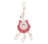 Cath Kidston Horse Stable Toy, Interactive Hanging Enrichment Toy with Treat Holder for Stables & Trailers, Durable Suede & Cotton with Coconut Filling - Cowgirl Horseshoe
