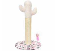 Cath Kidston Indoor Cat Scratching Post - 40 x 40 x 65.5cm, Tall Scratcher Pole with Sisal Ball & Feather Swatter, Heavy Base, Easy Assembly Cactus Cat Scratcher, Interactive Play, Cowgirl Print