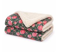 Cath Kidston Large Dog Blanket (120 x 100 cm), Washable Reversible Plush Pet Throw for Furniture Protection & Dog Bedding, Dolly Rose Print
