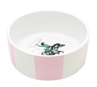 Cath Kidston Large Dog Bowl 1.4L - Dishwasher Safe, Non-Slip Weighted Ceramic Stoneware, Durable Non-Toxic Pet Bowl for Food & Water, Cowgirl Stripe Design | 18.5 x 7 cm