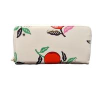 Cath Kidston Large Zip Around Continental Wallet Pomegranate in Cream Oilcloth