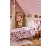 Cath Kidston Life Is A Stage Ballerina Floral Reversible Single Duvet Cover Set With Pillowcase Pink