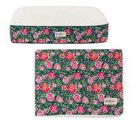 Cath Kidston Medium Dog Bed & Blanket Set, Dog Mattress (75 x 55 cm) with Reversible Pet Blanket (120 x 100 cm), Machine Washable Plush Bedding, Dolly Rose Print