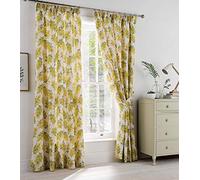 Cath Kidston Mimosa Flower Lined Curtains Floral Design Pencil Pleat (Tie Back Pair 26 Inches/66 Centimetres)